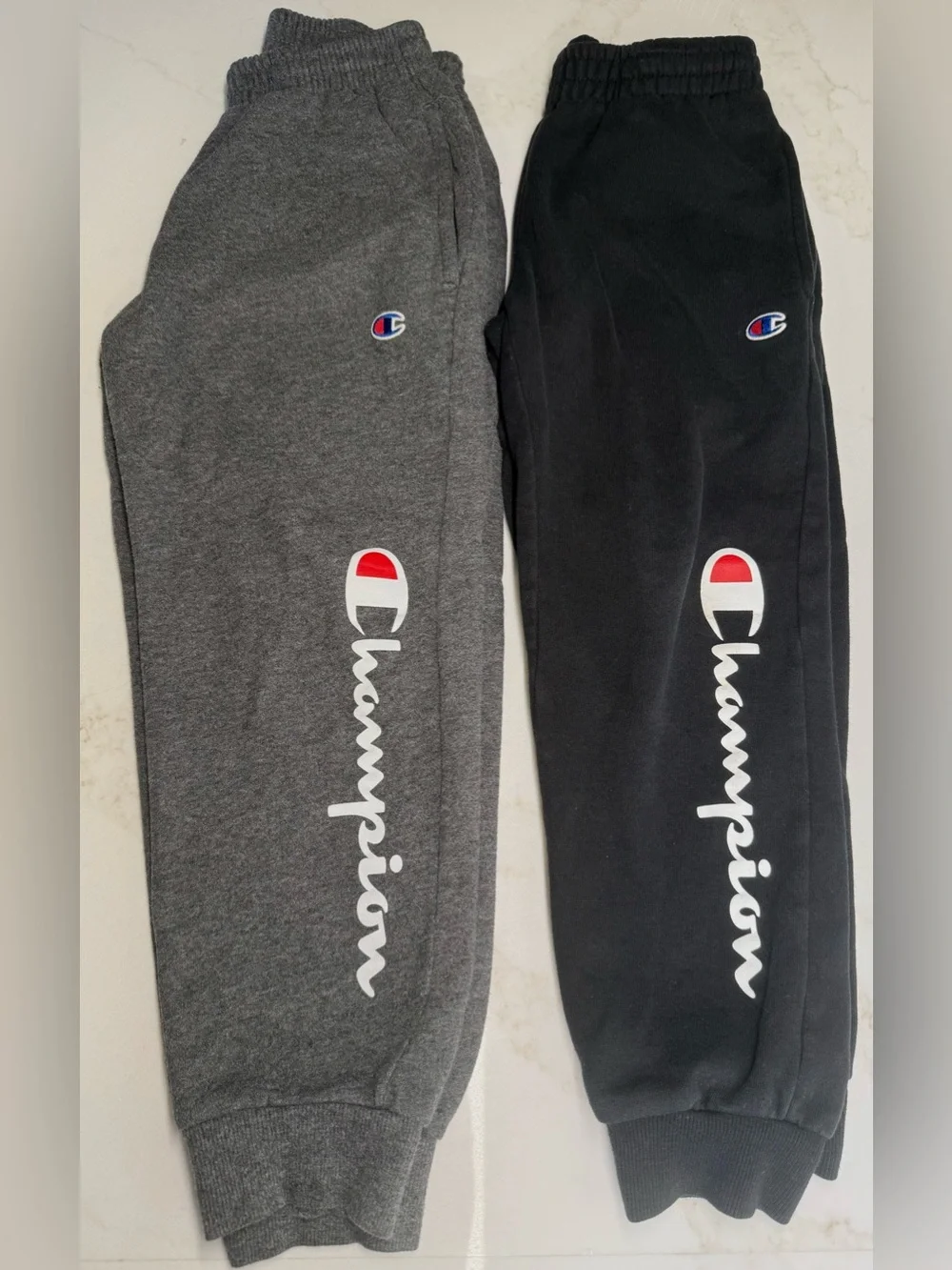 Champion Boys Fleece Jogger Sweatpants Bundle Gray Black Size Small